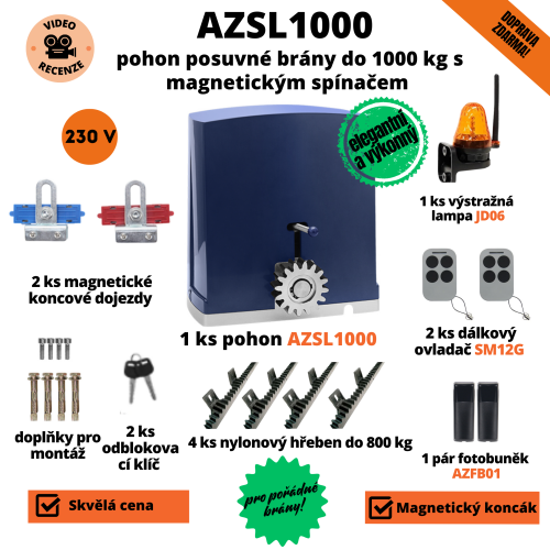 AZSL1000 - pohon posuvné brány do 1000 kg s magnetickým koncovým spínačem